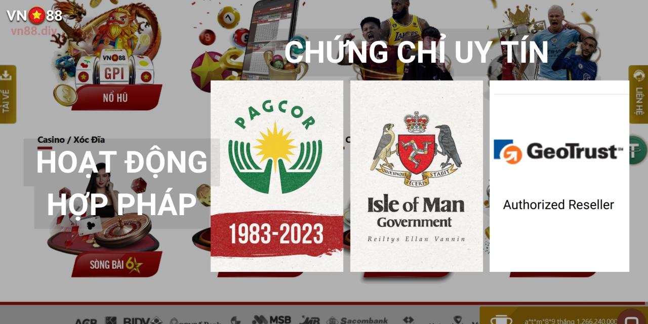 Hàng loạt giấy phép được chứng nhận bởi các tổ chức uy tín